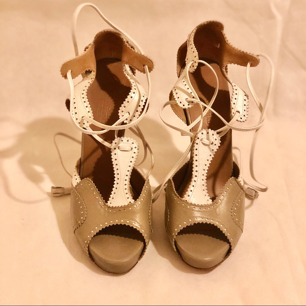 Hermès Brogue lace-up platform Sandals